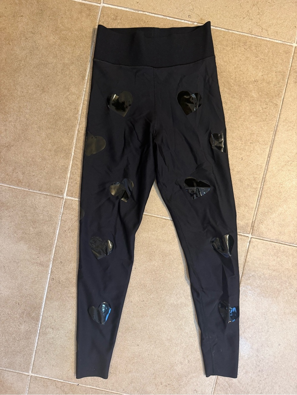 Black Ultracor Heart-Print Women's Leggings